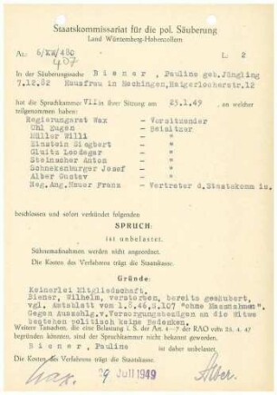Biener, Pauline, geb. Jüngling