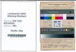Entnazifizierung Max Mueller , geb. 03.06.1888 (Schlosser)