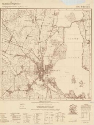 2334 Schwerin in Mecklenburg, Topographische Karte 1:25000 (4cm - Karte)
