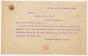 Brief an Ossip Schnirlin : 16.12.1922