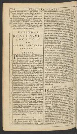 Epistola Beati Pavli Apostoli Ad Thessalonicenses Secvnda.