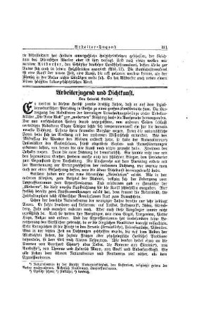 Arbeiterjugend und Dichtkunst