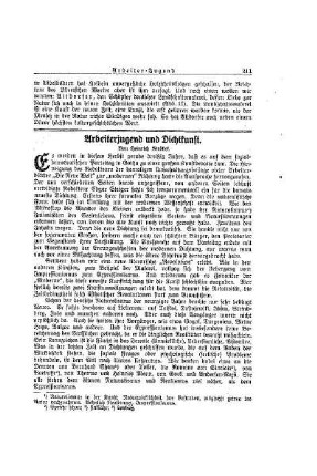 Arbeiterjugend und Dichtkunst