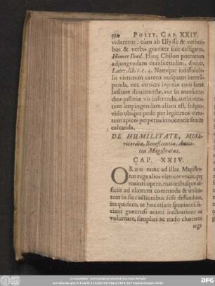 De Humilitate, Misericordiae, Beneficentia, Amicitia Magistratus. Cap. XXIV.