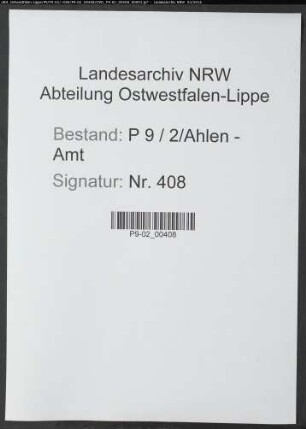 Sterberegister Standesamt Ahlen-Amt