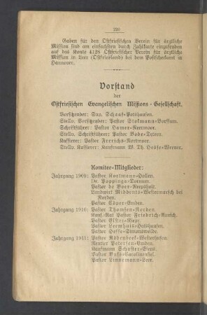 Vorstand der Ostfriesischen Evangelischen Missions-Gesellschaft