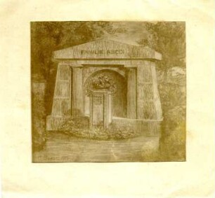 Entwurf für ein Familiengrabmal : Entwurf für ein Familiengrabmal. Zeichnung (um 1906; C. Brose)