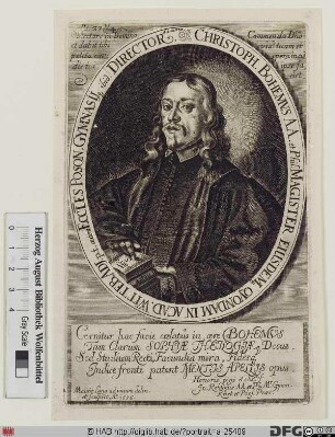 Bildnis Christoph Böhm(e) (lat. Bohemus)