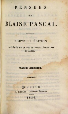 Pensées de Blaise Pascal. 2