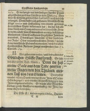 II. [Des Göttlichen Trosts und Hülffe Ausspruch.]