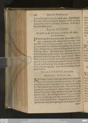 Epist. LXXXVII. Isabellae Clarae Eugeniae, Hispaniarum infanti.