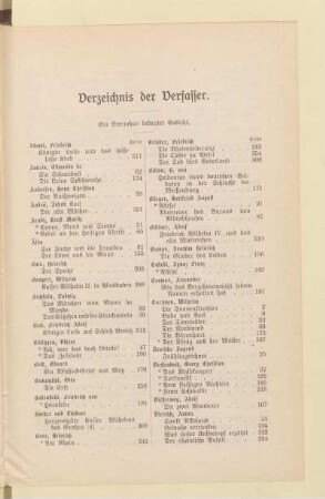 Verzeichnis der Verfasser