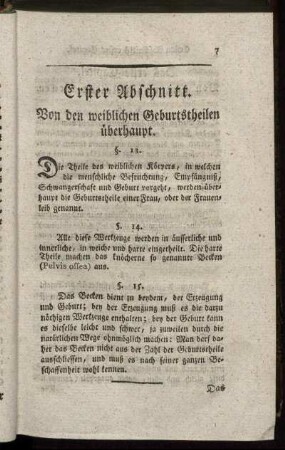 Erster Abschnitt. von den weiblichen Geburtstheilen überhaupt.