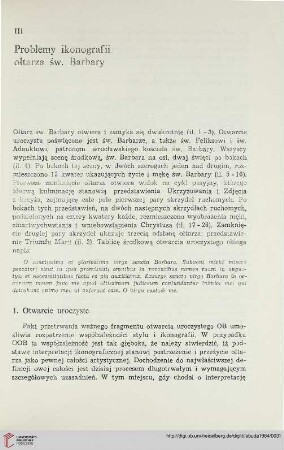 III: Problemy ikonografii ołtarza św. Barbary