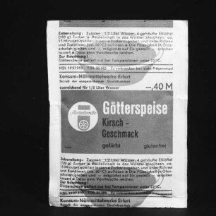 Papiertüte für Götterspeise der Konsum-Nährmittelwerke Erfurt