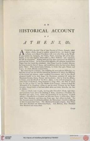 An historical account of Athens