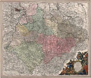 Seutter, M.: Karte von Sachsen, ohne die Lausitz, ca. 1:450 000, Kupferstich, vor 1757