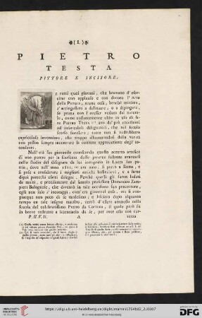 Pietro Testa pittore e incisore