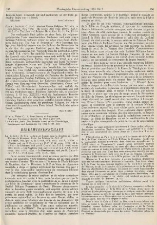 189-191 [Rezension] La Sainte Bible
