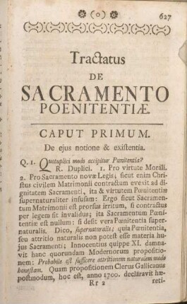 Tractatus De Sacramento Poenitentiae.
