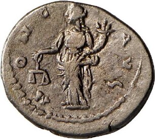Denar des Septimius Severus mit Darstellung der Moneta