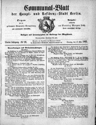 1863,20: No. 20, 17. Mai 1863