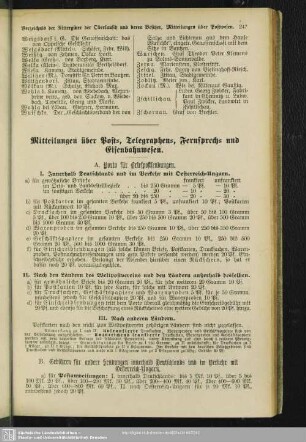 Mitteilungen über Post-, Telegraphen-, Fernsprech- und Eisenbahnwesen