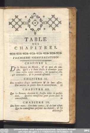 Table De Chapitres.