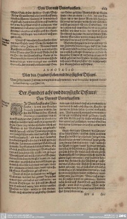 Der Hundert acht und dreyssigste Discurs/Von Vor und Unterkauffern.
