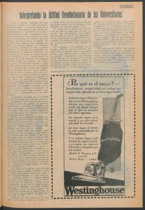 Interpretando la actitud revolucionaria de los universitarios