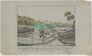 Zusamenkunft der Kriegsführenden Monarchen von Frankreich, Rußland und/ Preußen, auf den Fluß Niemen den 26 ten Juni 1807.