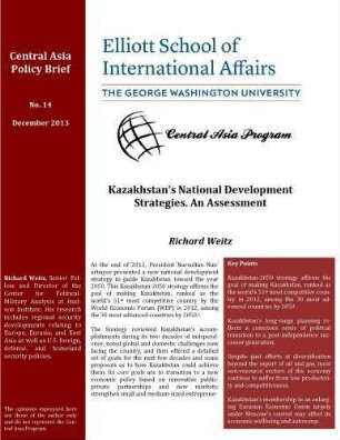 Kazakhstan’s national development strategies : an assessment