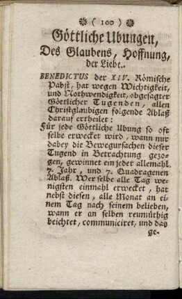 Göttliche Ubungen, Des Glaubens, Hoffnung, der Liebe.