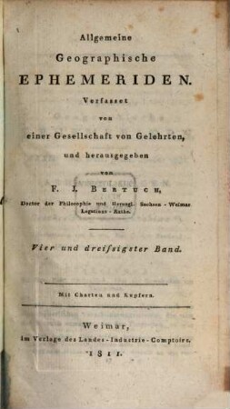 Allgemeine geographische Ephemeriden. 34, 34. 1811