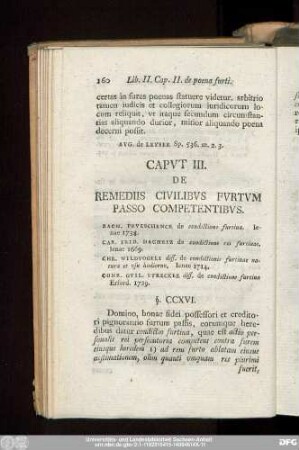 Caput III. De Remediis Civlibus Furtum Passo Competentibus.