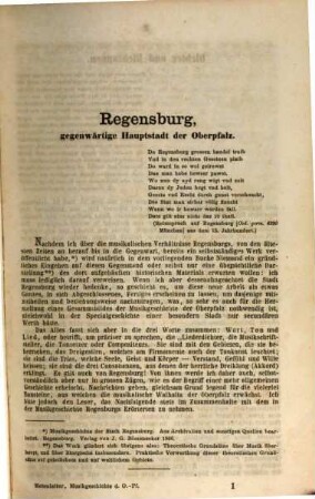 Musikgeschichte der Oberpfalz