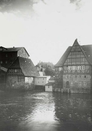 Lüneburg, Häuser am Fluss : Lüneburg. Ratsmühle. Ansicht von Norden (über die Ilmenau)