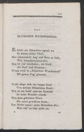 Das Blümchen Wunderhold