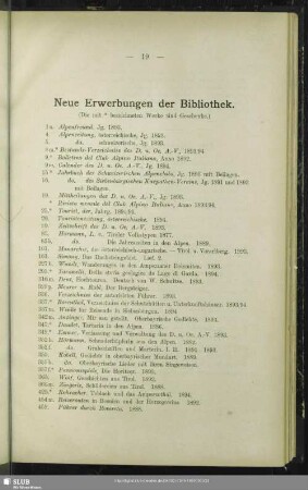 Neue Erwerbungen der Bibliothek
