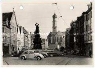 Augsburg, Maximilianstraße und Herkulesbrunnen