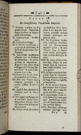 Caput IX. De Investitura Feudorum Imperii.