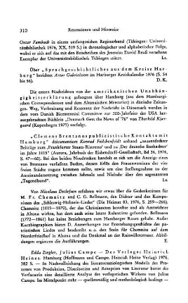 Ziegler, Edda :: Julius Campe, der Verleger Heinrich Heines : Hamburg u.a., Hoffmann und Campe u.a., 1976