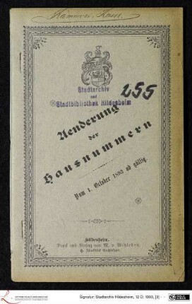 Aenderung der Hausnummern