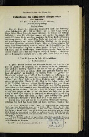 Entwicklung des katholischen Kirchenrechts : ein Ueberblick