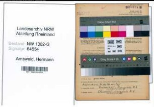 Entnazifizierung Hermann Arnswald, geb. 31.03.1891 (Korbmacher)