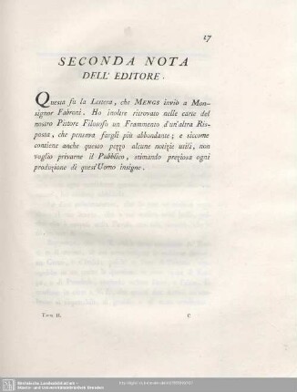 Seconda Nota Dell'Editore.
