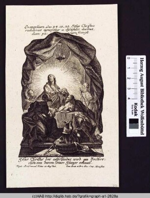 Der auferstandene Jesus bei seinen Jüngern.