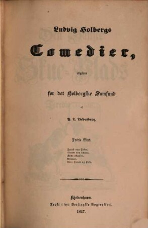 Ludvig Holbergs comedier, 3