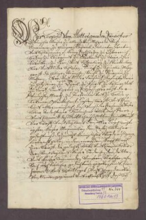 Kaiser Leopold I. bestätigt die Privilegien und Freiheiten des Klosters Ettenheimmünster.