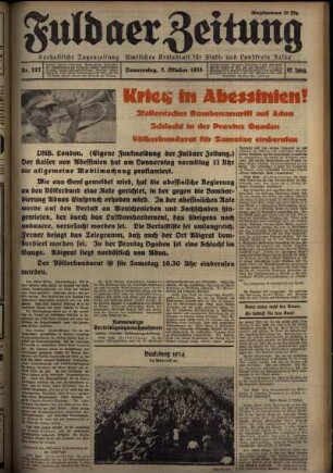 Ausgabe vom Donnerstag, den 03. Oktober 1935.